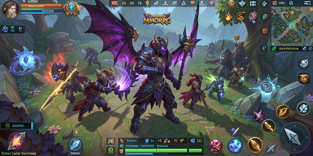 Screenshot gameplay A200M yang menampilkan pertarungan seru di dunia MMORPG.