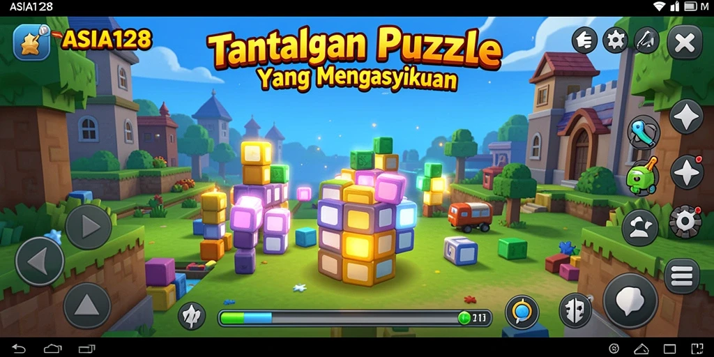Tampilan gameplay <strong>ASIA128</strong> saat menyelesaikan puzzle yang menantang.