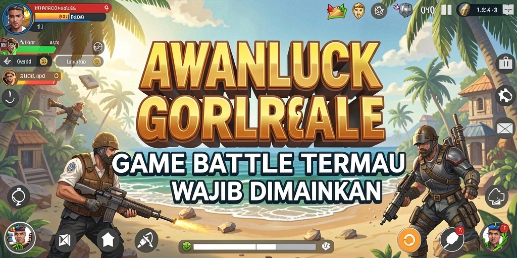 Screenshot menampilkan aksi mendebarkan dalam permainan Battle Royale AWANLUCK.