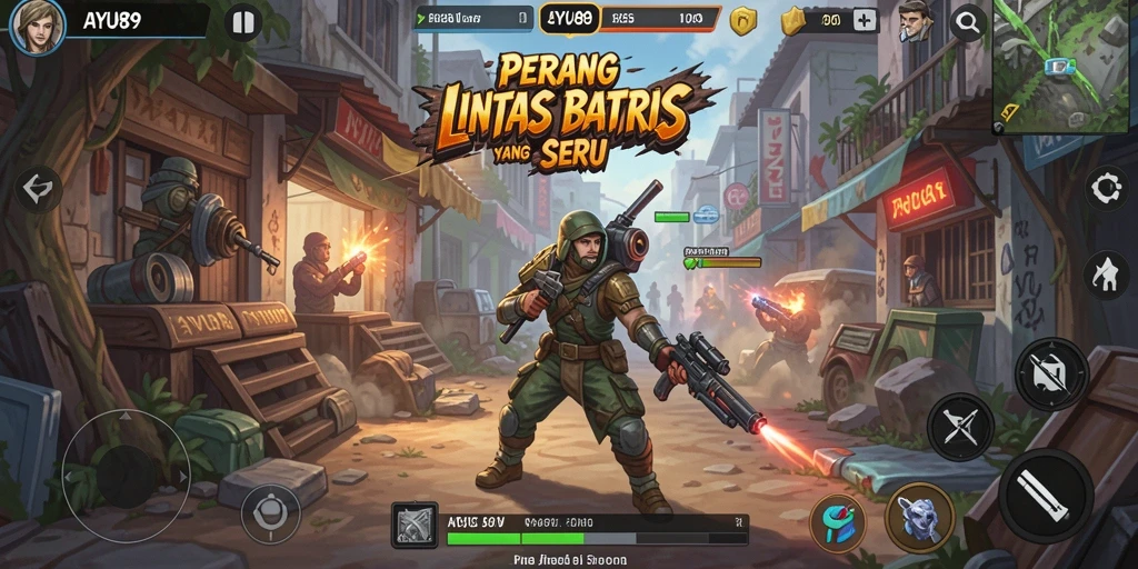 Tampilan gameplay seru AYU89 dengan pertempuran intens.