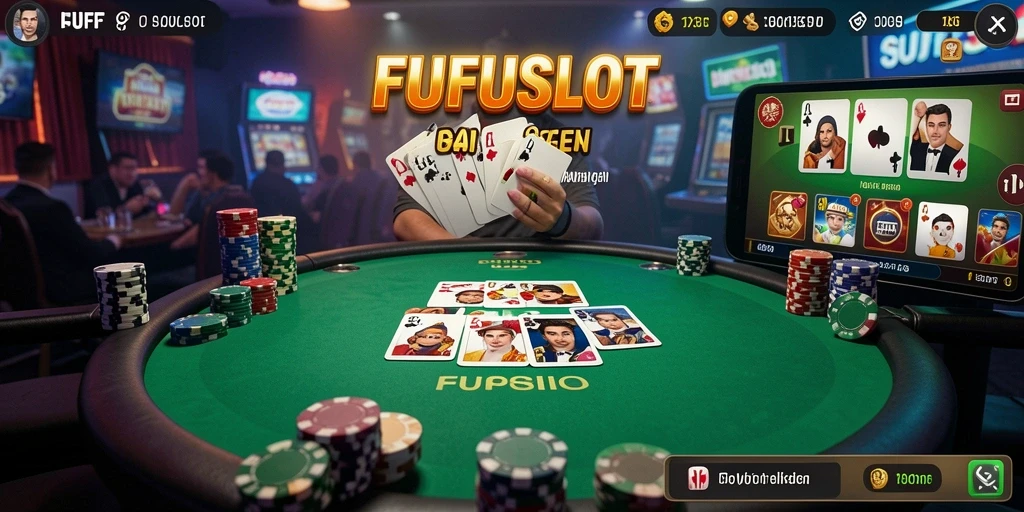 Screenshot gameplay FUFUSLOT menampilkan aksi seru dalam permainan Poker.