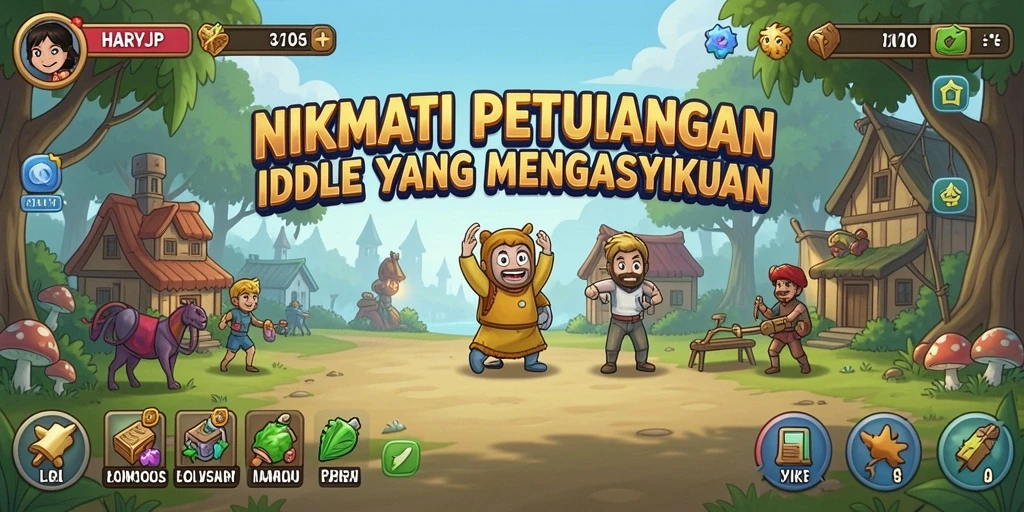 Tampilan gameplay HARAPJP yang penuh warna dan menarik.