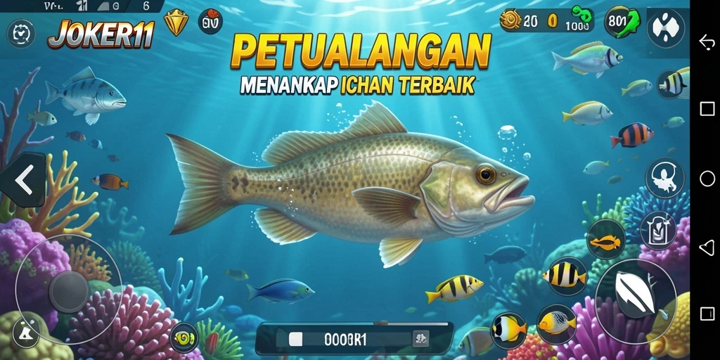Gameplay menarik dari JOKER11 dalam aksi memancing ikan.