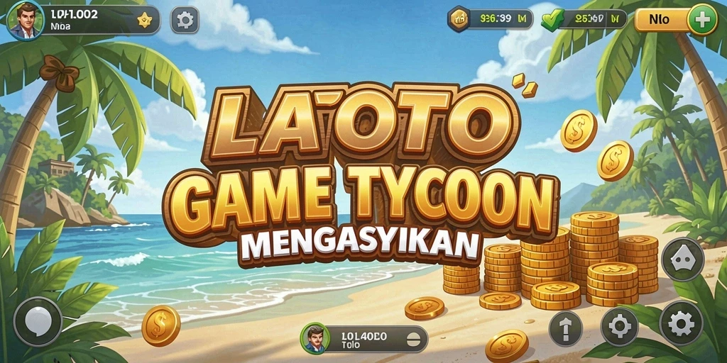 Screenshot dari gameplay LATOTO menunjukkan suasana bisnis yang dinamis.