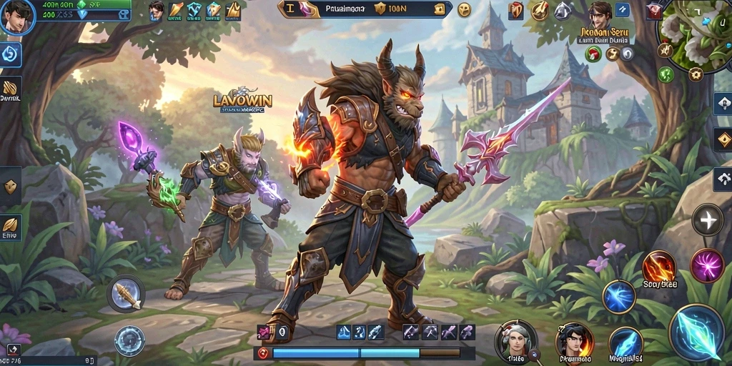 Tampilan gameplay LAVOWIN yang menakjubkan dalam dunia MMORPG.