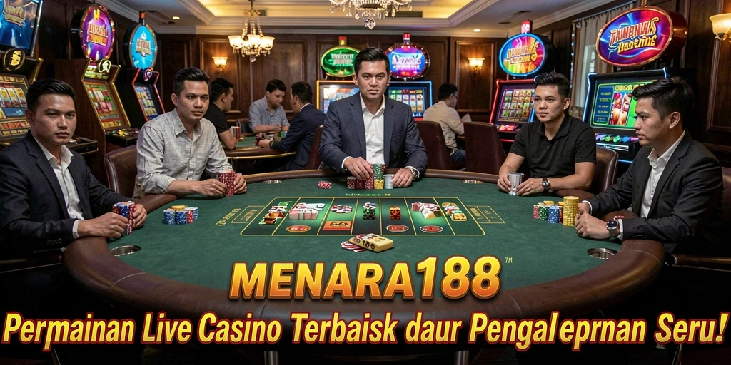 Screenshot gameplay MENARA188 yang menampilkan interaksi dealer langsung.