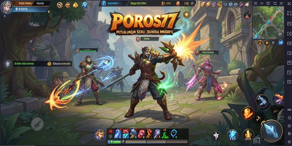 Tampilan gameplay menarik dari POROS77 dalam dunia MMORPG.