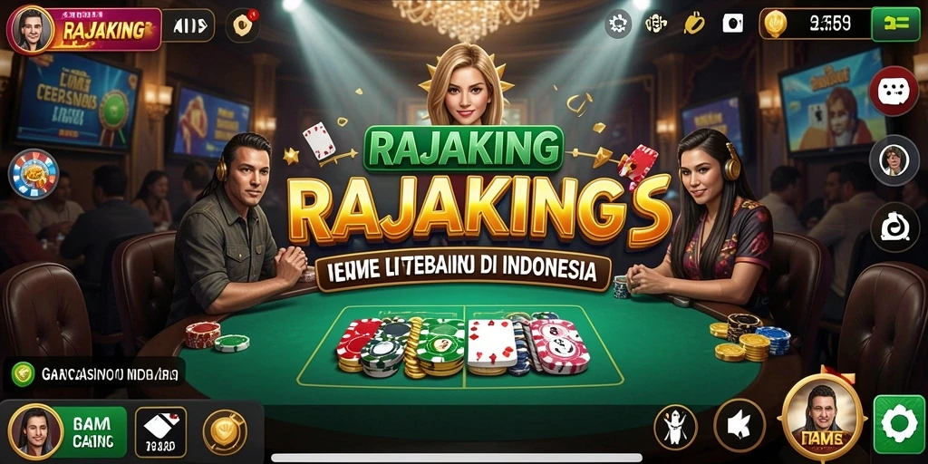 Tangkapan layar gameplay RAJAKING yang menampilkan dealer profesional dalam aksi.