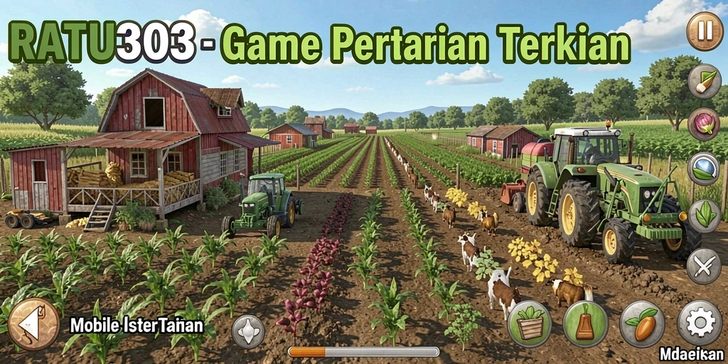 Tangkapan layar utama dari gameplay pertanian di RATU303.