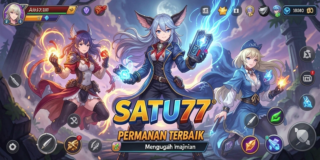 Screenshot SATU77 menampilkan aksi seru dalam permainan Anime.