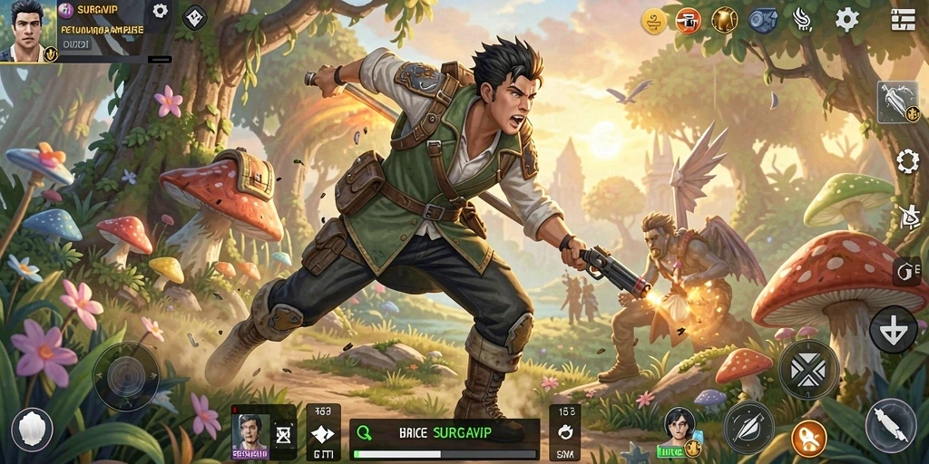 Tampilan gameplay SURGAVIP yang menegangkan dan penuh aksi.