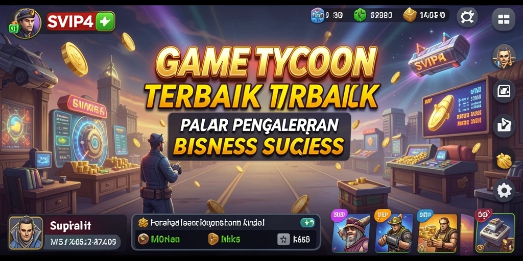 Tangkapan layar permainan SVIP4 menampilkan aksi membangun kerajaan bisnis.