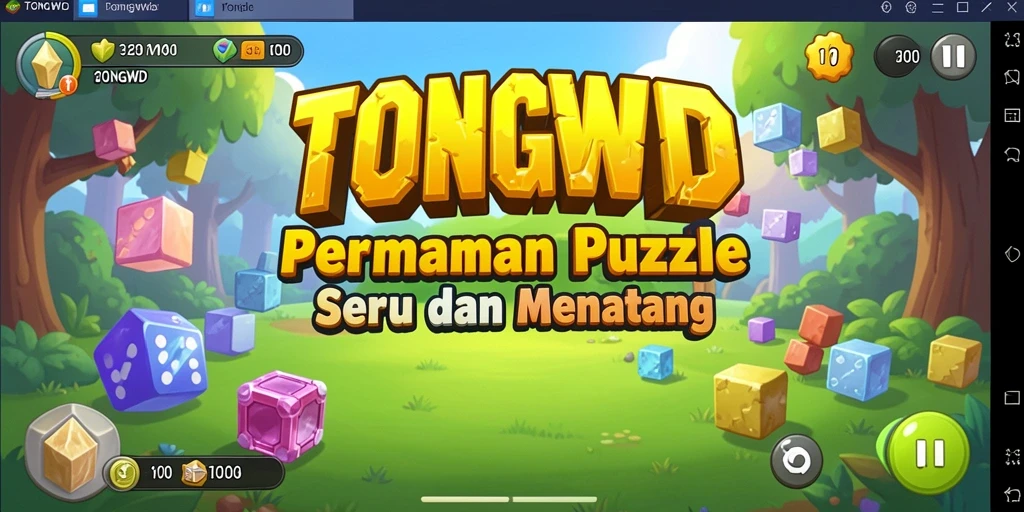 Tampilan permainan TONGWD yang menarik dengan berbagai teka-teki puzzle.