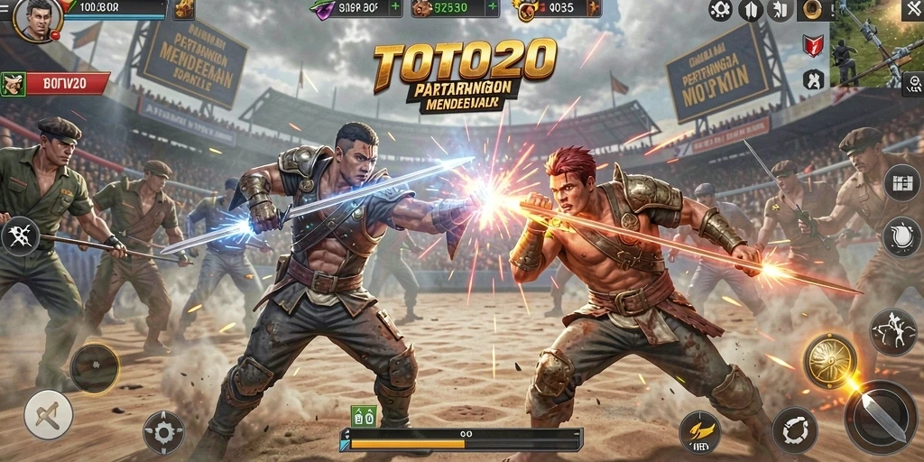 Tampilan gameplay TOTO20 yang menegangkan dalam Battle Royale.